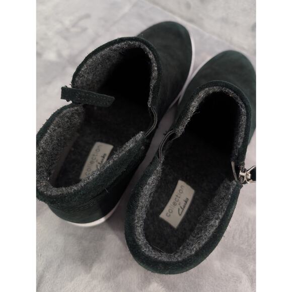 Clarks collection warm lined Pawley Joy sneaker boots sz 10 black suede - Picture 3 of 9